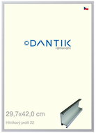 DANTIK frame 29,7 × 42, ALU profile 7022 Silver matt plexi clear - Photo Frame