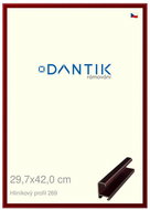 DANTIK frame 29,7 × 42, ALU profile 7269 Red Ruby polished plexi clear - Photo Frame