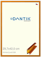 DANTIK frame 29,7 × 42, ALU profile 7269 Orange Citrine polished plexi clear - Photo Frame