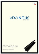 DANTIK frame 29,7 × 42, ALU profile 7002 Black matt plexi clear - Photo Frame