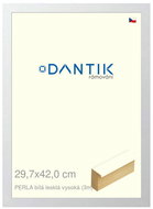 DANTIK frame 29,7 × 42, PERLA white glossy high plexi clear - Photo Frame