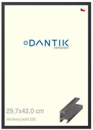 DANTIK frame 29,7 × 42, ALU profile 6220 Black matt plexi clear - Photo Frame