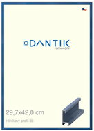 DANTIK frame 29,7 × 42, ALU profile 6035 veneer coloured blue Krýlovský plexi clear - Photo Frame