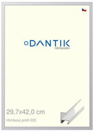 DANTIK frame 29,7 × 42, ALU profile 6220 White matt plexi clear - Photo Frame