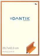 DANTIK frame 29,7 × 42, ALU profile 6035 veneer coloured orange plexi clear - Photo Frame