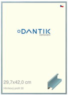 DANTIK frame 29,7 × 42, ALU profile 6030 veneer coloured blue pastel plexi clear - Photo Frame