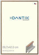 DANTIK frame 29,7 × 42, ALU profile 6035 Walnut veneer raw plexi clear - Photo Frame
