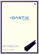 DANTIK frame 29,7 × 42, ALU profile 7002 blue Azur matt plexi clear - Photo Frame