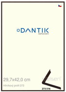 DANTIK frame 29,7 × 42, ALU profile 7273 Wenge veneer dark plexi clear - Photo Frame