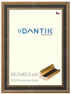 DANTIK frame 29,7 × 42, TOOTH small gold black plexi clear - Photo Frame