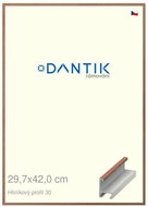 DANTIK frame 29,7 × 42, ALU profile 6030 Walnut veneer lacquer matt plexi clear - Photo Frame
