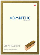 DANTIK frame 29,7 × 42, Metalli oidati gold plexi clear - Photo Frame
