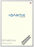 DANTIK frame 29,7 × 42, ALU profile 7001 Silver matt plexi clear - Photo Frame