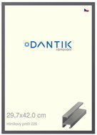 DANTIK frame 29,7 × 42, ALU profile 6220 Steel plexi clear - Photo Frame