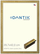 DANTIK frame 29,7 × 42, GRAFIC gold high plexi clear - Photo Frame