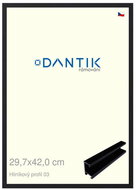 DANTIK frame 29,7 × 42, ALU profile 7003 Black matt plexi clear - Photo Frame