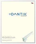 DANTIK frame 40 × 50, ALU profile 7003 White matt plexi clear - Photo Frame