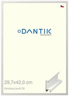 DANTIK frame 29,7 × 42, ALU profile 6035 white veneer plexi clear - Photo Frame