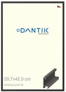 DANTIK frame 29,7 × 42, ALU profile 6035 veneer black plexi clear - Photo Frame