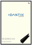 DANTIK frame 42 × 59,4, ALU profile 7002 Black matt plexi clear - Photo Frame