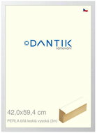 DANTIK frame 42 × 59,4, PERLA white glossy high plexi clear - Photo Frame