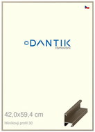 DANTIK frame 42 × 59,4, ALU profile 6030 champagne plexi clear - Photo Frame