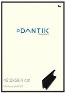 DANTIK frame 42 × 59,4, ALU profile 7022 Black matt plexi clear - Photo Frame
