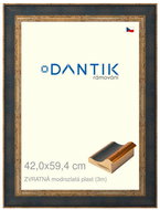 DANTIK frame 42 × 59,4, REVERSE blue-gold plastic plexi clear - Photo Frame