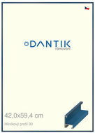 DANTIK frame 42 × 59,4, ALU profile 6030 veneer coloured blue winged plexi clear - Photo Frame