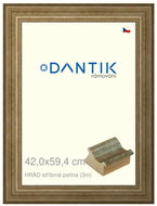 DANTIK frame 42 × 59,4, HRAD silver patina plexi clear - Photo Frame