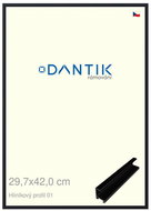 DANTIK frame 29,7 × 42, ALU profile 7001 Black matt plexi clear - Photo Frame