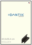 DANTIK frame 42 × 59,4, ALU profile 6030 Black matt plexi clear - Photo Frame