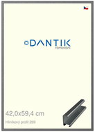 DANTIK frame 42 × 59,4, ALU profile 7269 Grey brushed plexi clear - Photo Frame