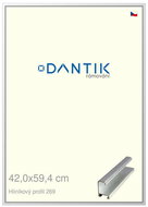 DANTIK frame 42 × 59,4, ALU profile 7269 Silver glossy plexi clear - Photo Frame