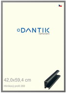 DANTIK frame 42 × 59,4, ALU profile 7269 Platinum matt plexi clear - Photo Frame