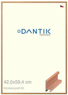 DANTIK frame 42 × 59,4, ALU profile 6035 Cherry veneer plexi clear - Photo Frame