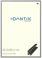 DANTIK frame 42 × 59,4, ALU profile 7269 Grey glossy plexi clear - Photo Frame
