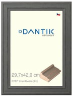 DANTIK frame 29,7 × 42, STEP dark grey plexi clear - Photo Frame