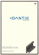 DANTIK frame 42 × 59,4, ALU profile 6035 Brown dark plexi clear - Photo Frame