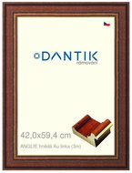 DANTIK frame 42 × 59,4, ENGLAND brown Au line plexi clear - Photo Frame
