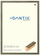 DANTIK frame 42 × 59,4, Metalli oidati champagne plexi clear - Photo Frame