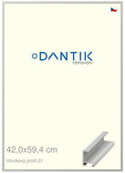 DANTIK frame 42 × 59,4, ALU profile 6001 Silver matt plexi clear - Photo Frame