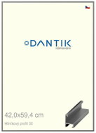 DANTIK frame 42 × 59,4, ALU profile 6030 Steel plexi clear - Photo Frame
