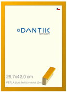 DANTIK frame 29,7 × 42, PERLA yellow glossy high plexi clear - Photo Frame
