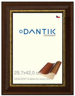DANTIK frame 29,7 × 42, DESCENT brown Au line plexi clear - Photo Frame