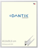 DANTIK frame 40 × 50, ALU profile 6220 White matt glass clear - Photo Frame
