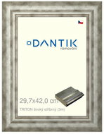 DANTIK frame 29,7 × 42, TRITON wide silver plexi clear - Photo Frame