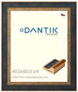DANTIK frame 40 × 50, BACK blue-gold plastic glass clear - Photo Frame