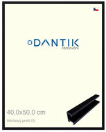 DANTIK frame 40 × 50, ALU profile 7003 Black Florentine glass clear - Photo Frame