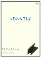 DANTIK frame 29,7 × 42, ALU profile 6030 Black matt plexi clear - Photo Frame